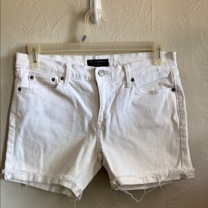 Banana Republic White Jean Shorts Classic Cuffed Style